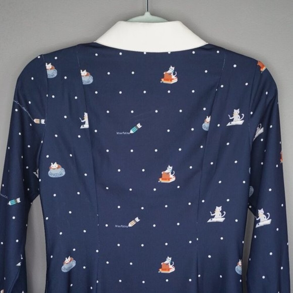 Miss Patina Kiterture Books Cat Kitten Dress in Navy size Small Excellent Condit - Picture 11 of 15